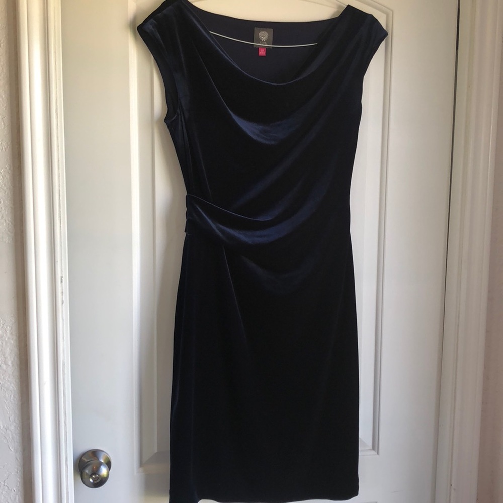 🛑SOLD🛑 Vince Camuto velvet navy blue dress